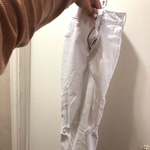 American eagle white super skinny jeans